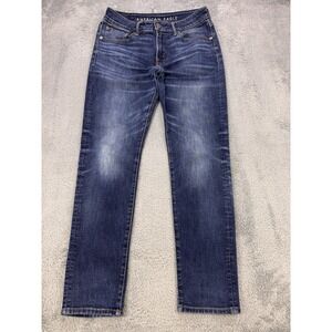 American Eagle Airflex+ Jeans Men 31x30 Athletic Skinny Fade Whiskered Denim